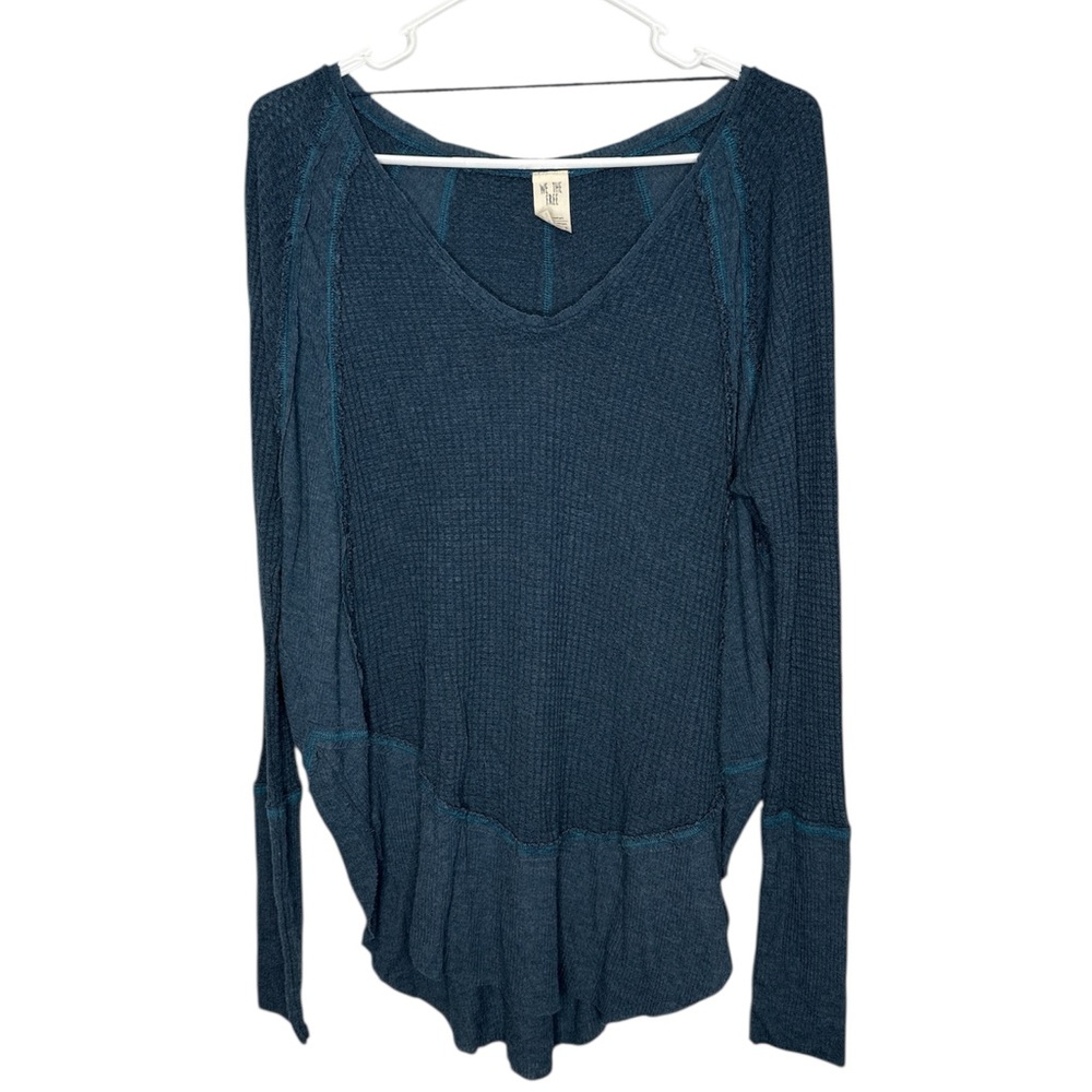 We The Free Catalina Teal Thermal Long Sleeve Top Medium